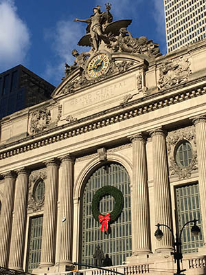 Grand Central Station with a Christmas Wreath